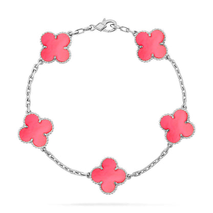 [Favorite]LUCKY CLOVER 5-MOTIF BRACELET - PINK MOTHER-OF-PEARL COLLECTION