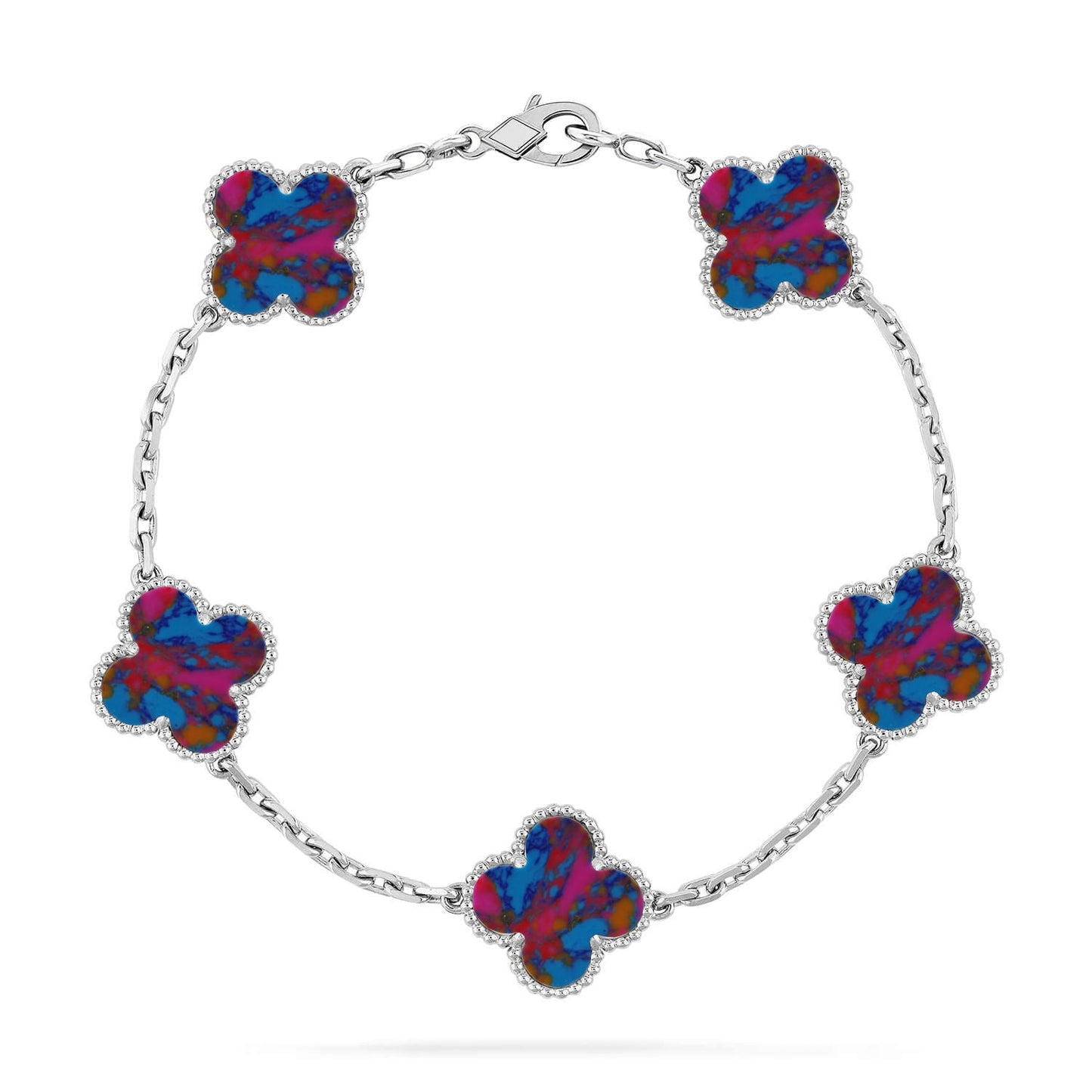 [Favorite]LUCKY CLOVER 5-MOTIF BRACELET - MULTI-GEM COLLECTION