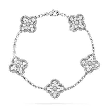 [Favorite]LUCKY CLOVER 5-MOTIF BRACELET - FULL-DIAMOND
