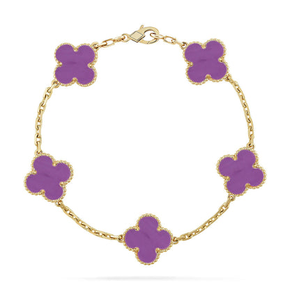 [Favorite]LUCKY CLOVER 5-MOTIF BRACELET - VIOLET COLLECTION