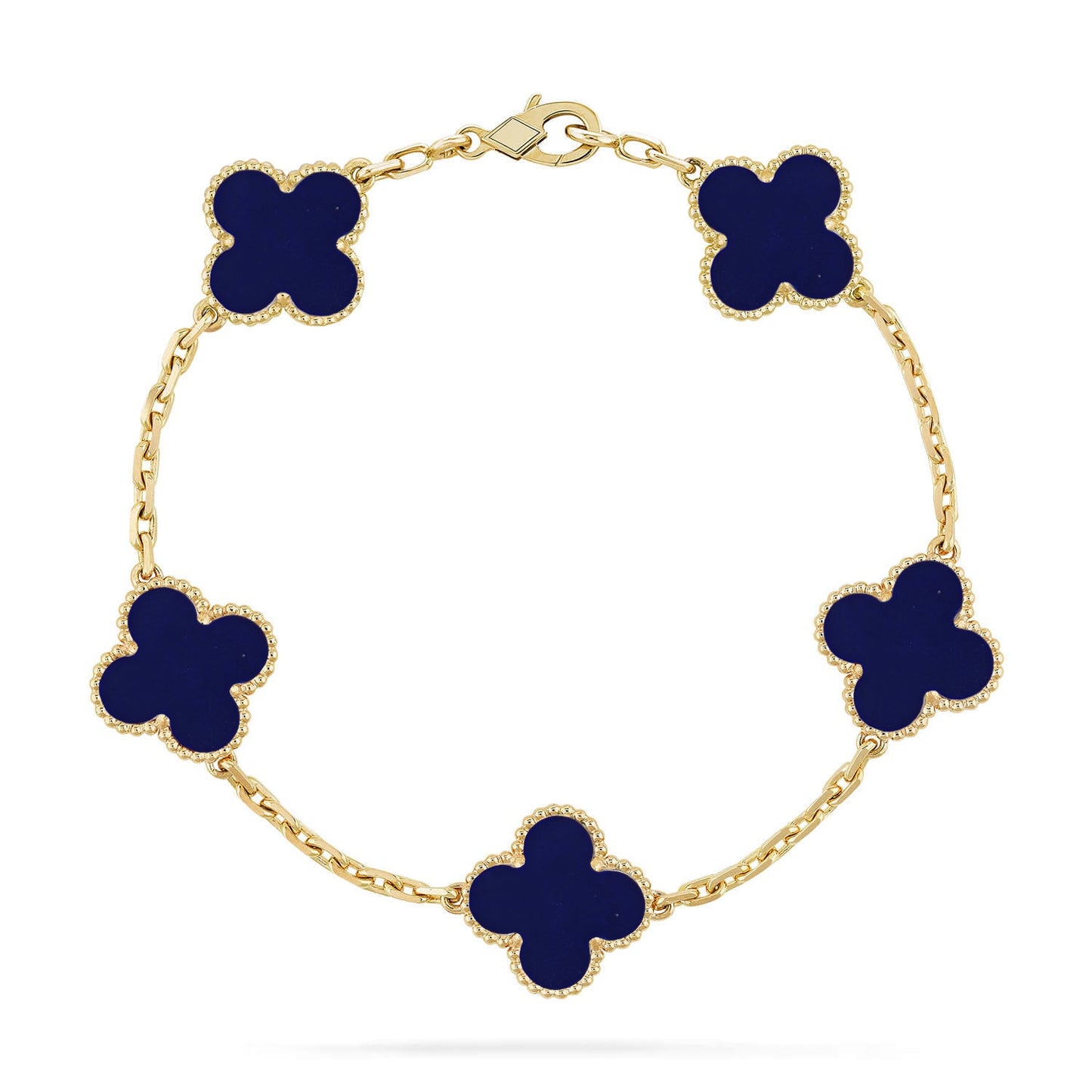 [Favorite]LUCKY CLOVER 5-MOTIF BRACELET - LAPIS LAZULI COLLECTION