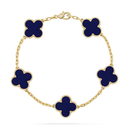[Favorite]LUCKY CLOVER 5-MOTIF BRACELET - LAPIS LAZULI COLLECTION