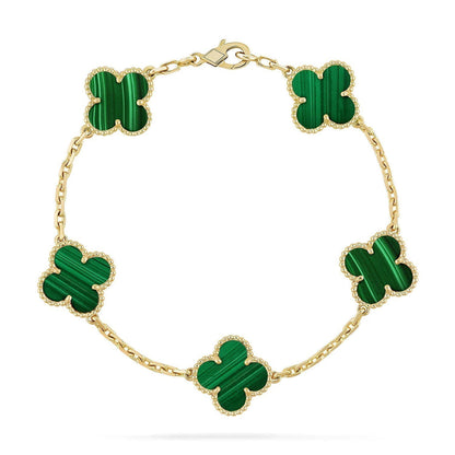[Favorite]LUCKY CLOVER 5-MOTIF BRACELET - MALACHITE COLLECTION