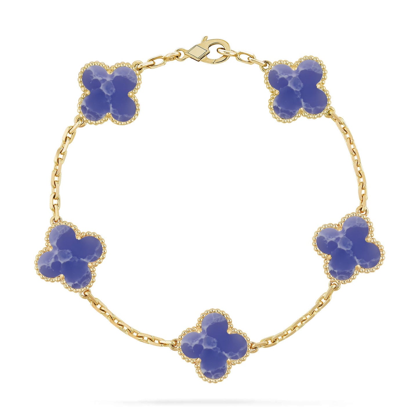[Favorite]LUCKY CLOVER 5-MOTIF BRACELET - BLUE LARIMAR COLLECTION