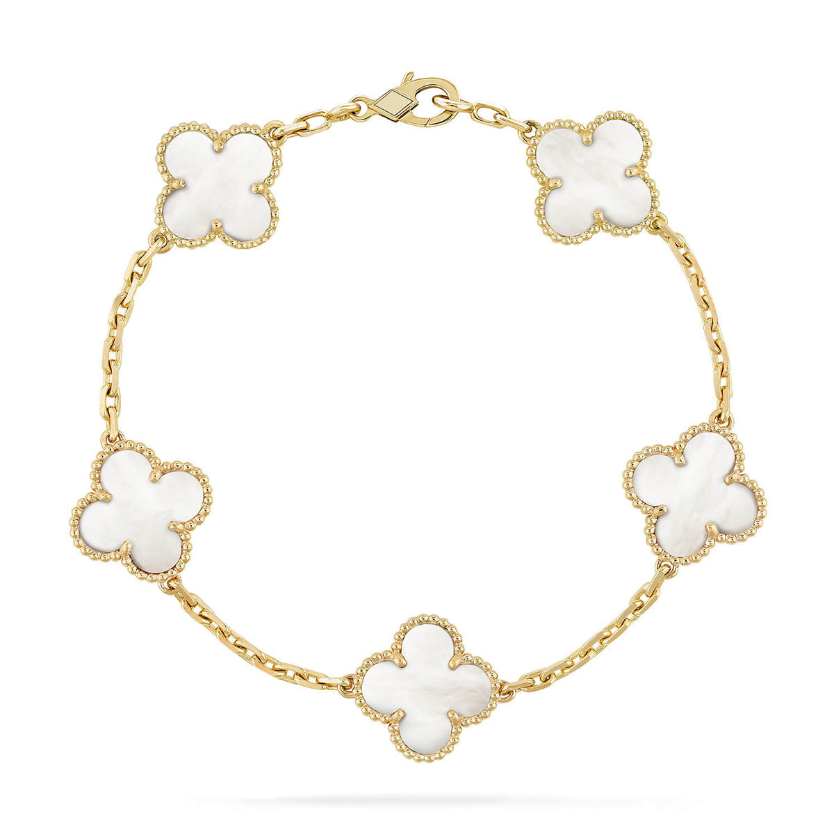 [Favorite]LUCKY CLOVER 5-MOTIF BRACELET - WHITE MOTHER-OF-PEARL COLLECTION