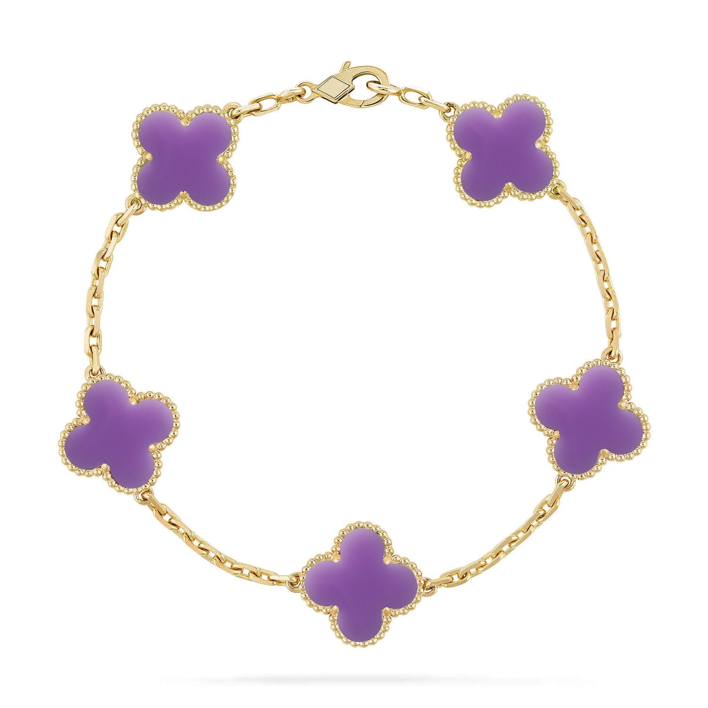 [Favorite]LUCKY CLOVER 5-MOTIF BRACELET - LAVENDER COLLECTION