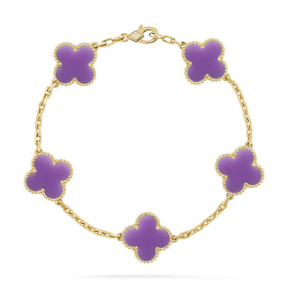 [Favorite]LUCKY CLOVER 5-MOTIF BRACELET - LAVENDER COLLECTION