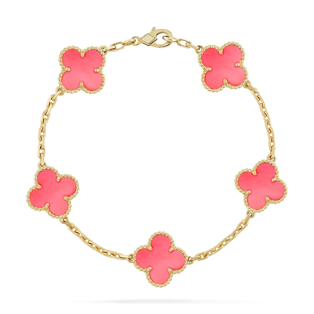 [Favorite]LUCKY CLOVER 5-MOTIF BRACELET - PINK MOTHER-OF-PEARL COLLECTION