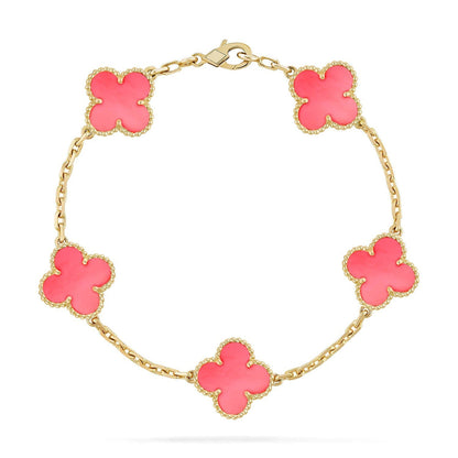 [Favorite]LUCKY CLOVER 5-MOTIF BRACELET - PINK MOTHER-OF-PEARL COLLECTION
