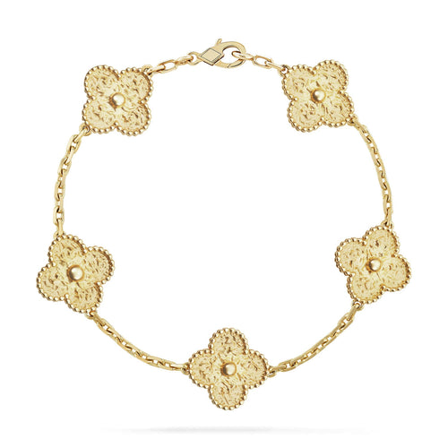 [Favorite]LUCKY CLOVER 5-MOTIF BRACELET - BRONZING