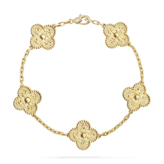[Favorite]LUCKY CLOVER 5-MOTIF BRACELET - BRONZING