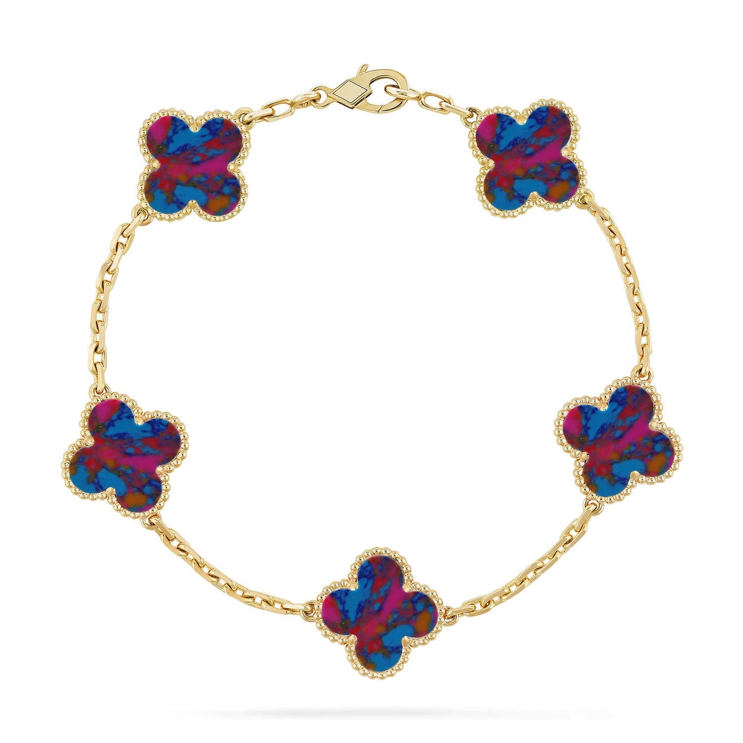 [Favorite]LUCKY CLOVER 5-MOTIF BRACELET - MULTI-GEM COLLECTION