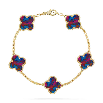 [Favorite]LUCKY CLOVER 5-MOTIF BRACELET - MULTI-GEM COLLECTION
