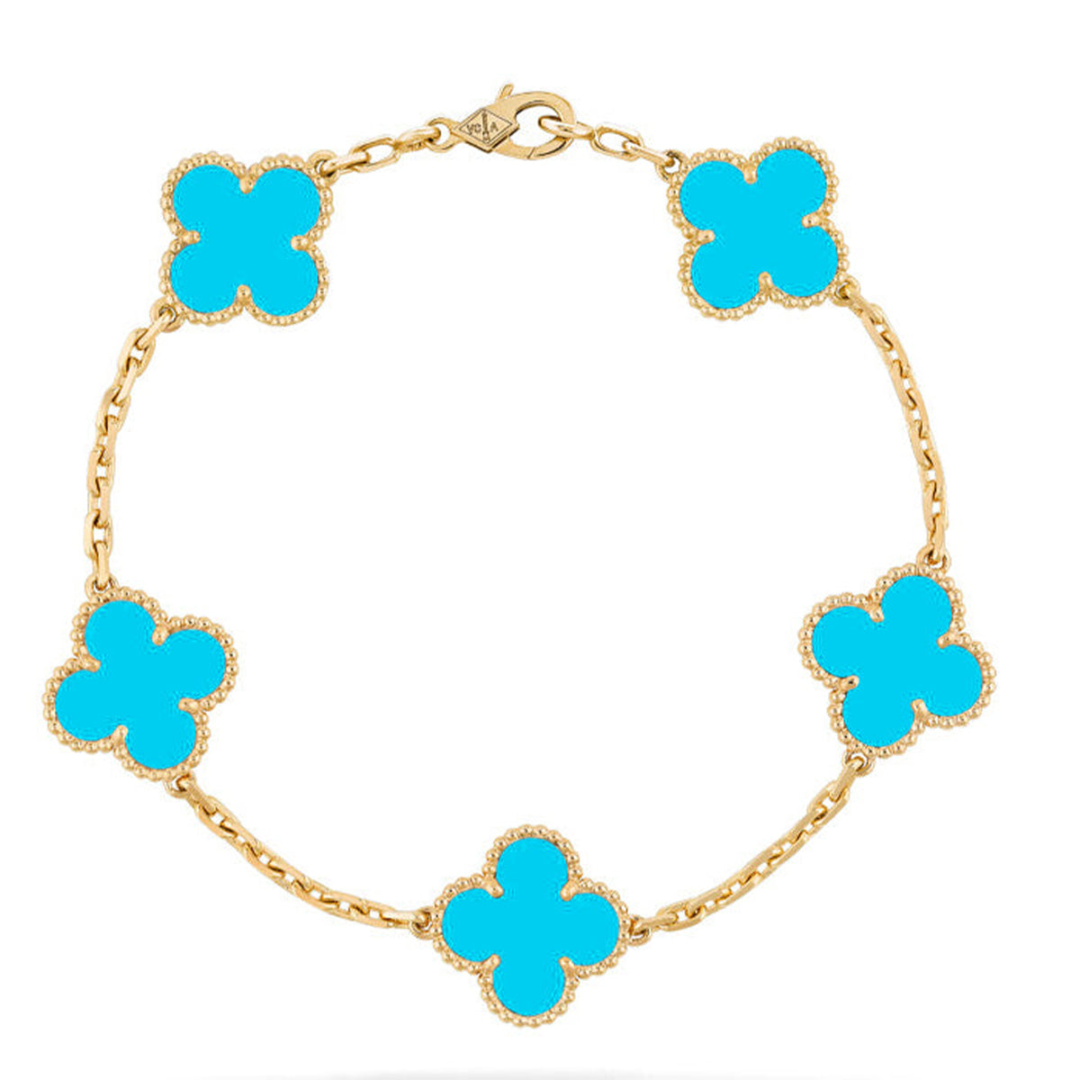 [Favorite]LUCKY CLOVER 5-MOTIF BRACELET - TURQUOISE COLLECTION