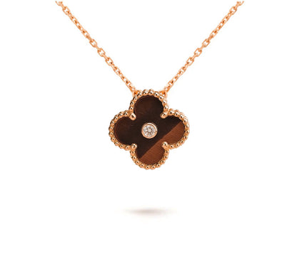 [Favorit]15MM KLEEBLUMEN-DIAMANTANHÄNGER-HALSKETTENKOLLEKTION