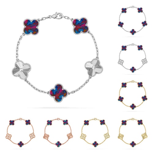 [Favorite]LUCKY CLOVER 5-MOTIF BRACELET - MULTI-GEM COLLECTION
