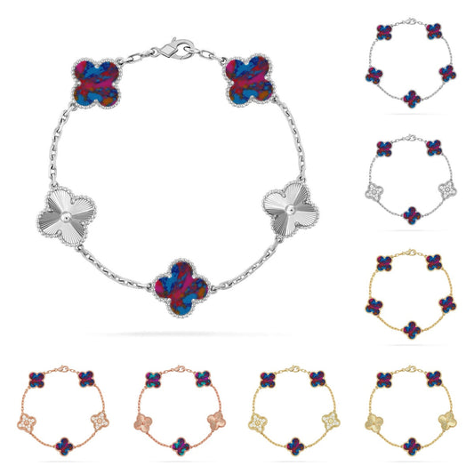 [Favorite]LUCKY CLOVER 5-MOTIF BRACELET - MULTI-GEM COLLECTION