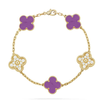 [Favorite]LUCKY CLOVER 5-MOTIF BRACELET - VIOLET COLLECTION