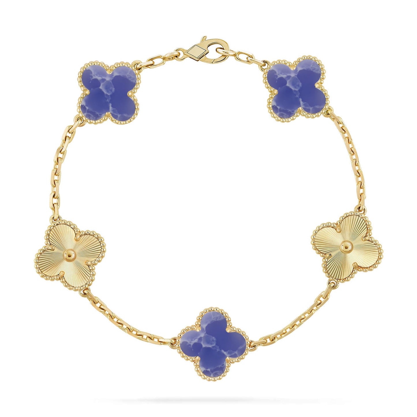 [Favorite]LUCKY CLOVER 5-MOTIF BRACELET - BLUE LARIMAR COLLECTION