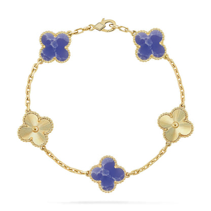 [Favorite]LUCKY CLOVER 5-MOTIF BRACELET - BLUE LARIMAR COLLECTION