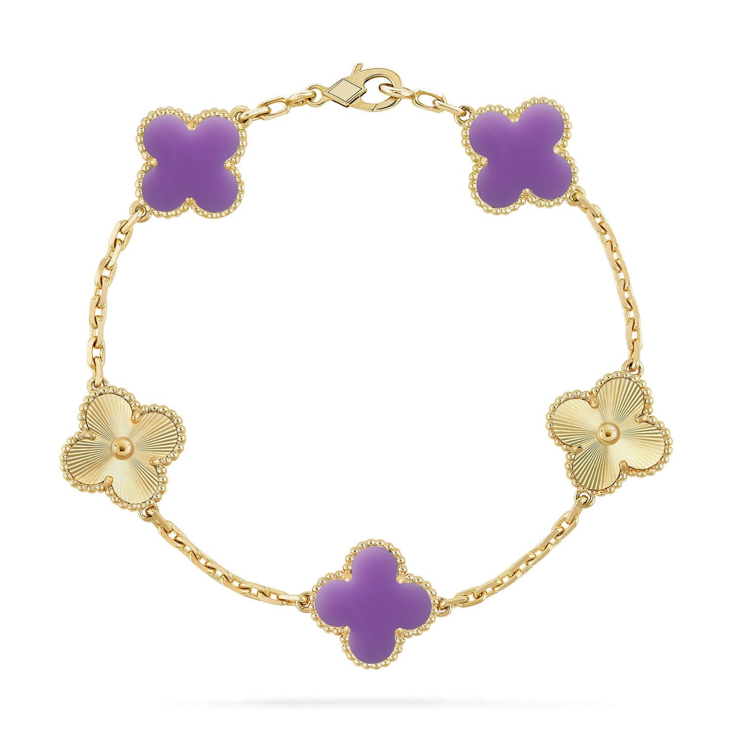 [Favorite]LUCKY CLOVER 5-MOTIF BRACELET - LAVENDER COLLECTION