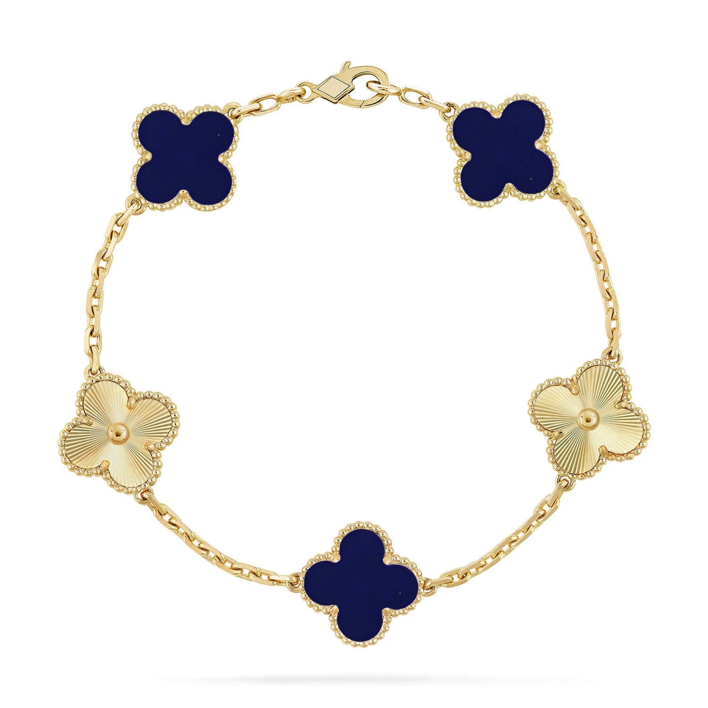 [Favorite]LUCKY CLOVER 5-MOTIF BRACELET - LAPIS LAZULI COLLECTION