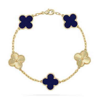[Favorite]LUCKY CLOVER 5-MOTIF BRACELET - LAPIS LAZULI COLLECTION
