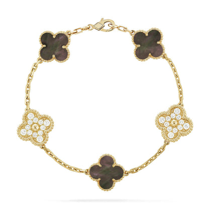 [Favorite]LUCKY CLOVER 5-MOTIF BRACELET - GREY MOTHER-OF-PEARL COLLECTION