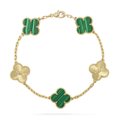 [Favorite]LUCKY CLOVER 5-MOTIF BRACELET - MALACHITE COLLECTION