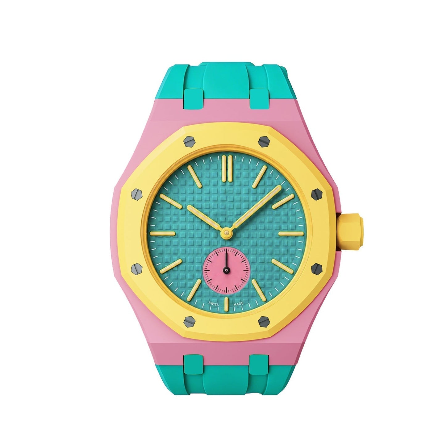 [Favorite]OAK POP EXCLUSIVE PINK AND GREEN SILICONE STRAP
