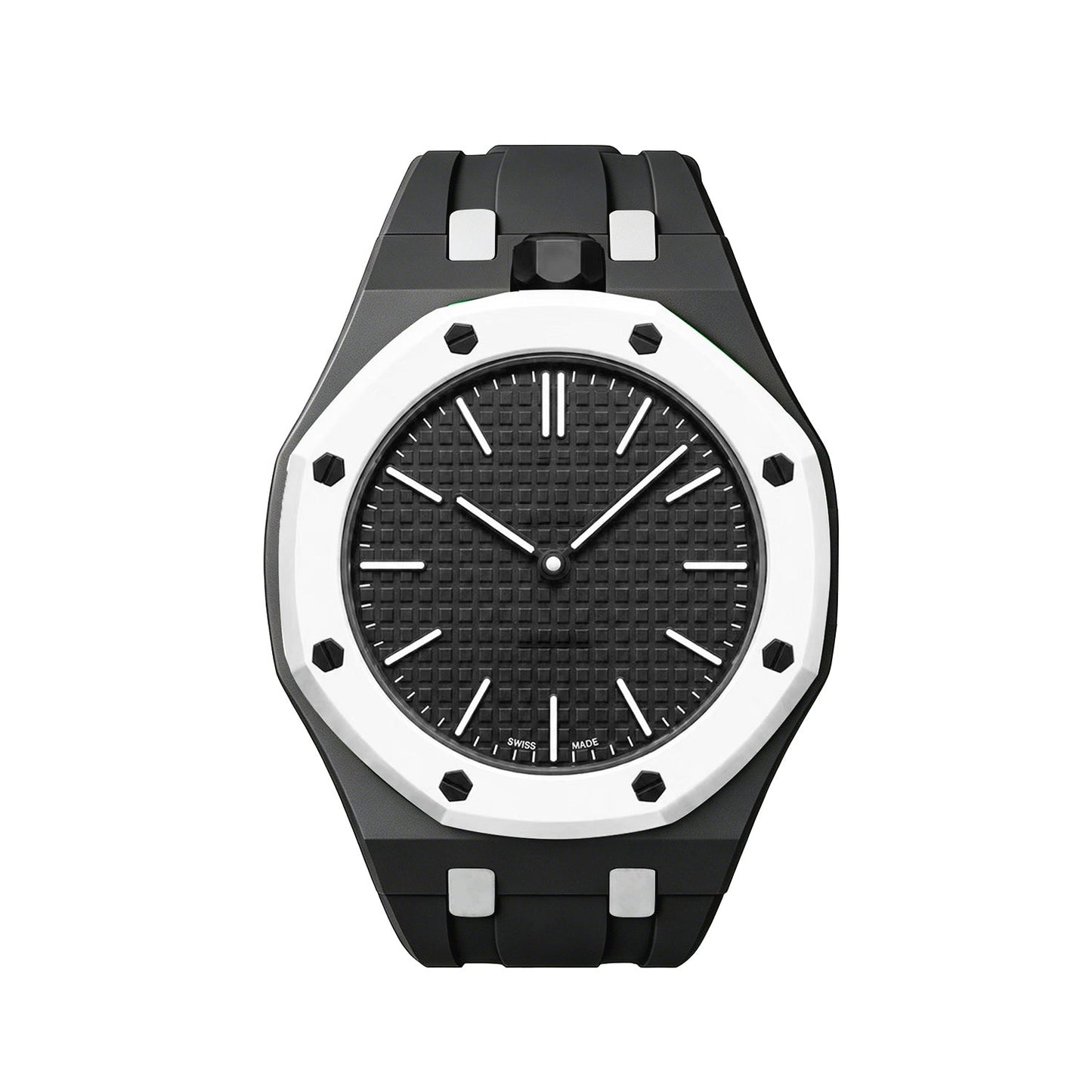 [Lieblingsstück]EICHENHOLZ POP EXKLUSIVES SCHWARZ-WEISSES SILIKONARMBAND