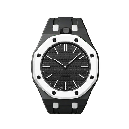 [Lieblingsstück]EICHENHOLZ POP EXKLUSIVES SCHWARZ-WEISSES SILIKONARMBAND