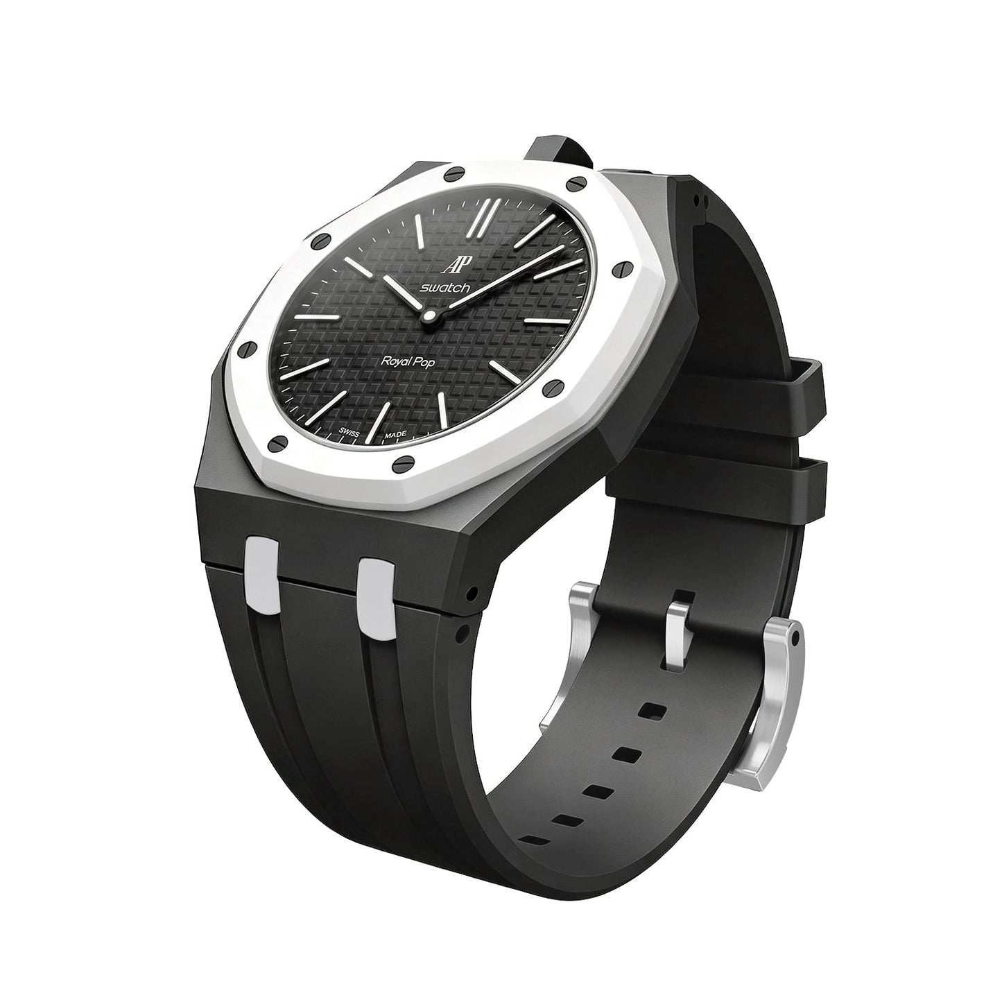 [Lieblingsstück]EICHENHOLZ POP EXKLUSIVES SCHWARZ-WEISSES SILIKONARMBAND