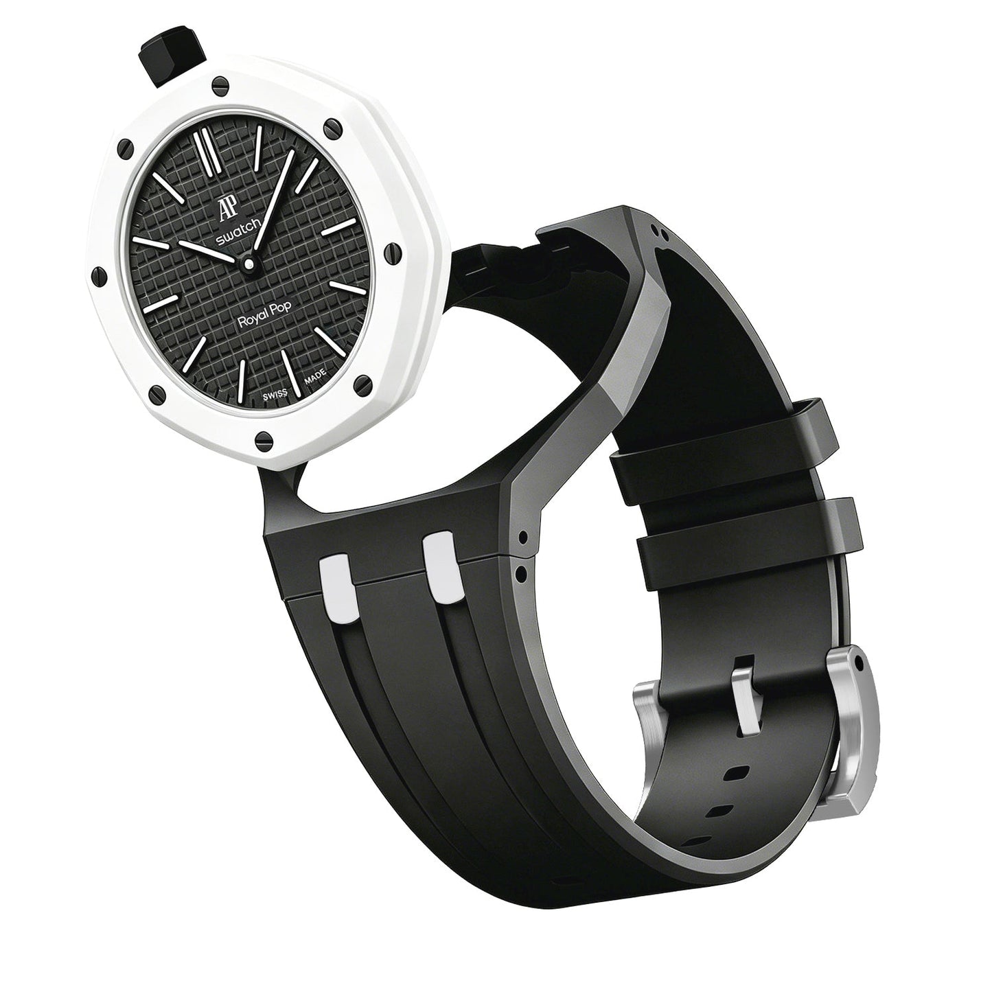 [Lieblingsstück]EICHENHOLZ POP EXKLUSIVES SCHWARZ-WEISSES SILIKONARMBAND