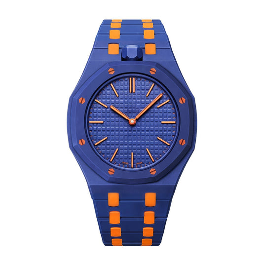 [Favorite]OAK POP EXCLUSIVE DARK BLUE AND ORANGE BIOCERAMIC STRAP