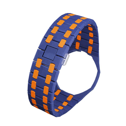 [Favorit]OAK POP EXKLUSIVES DUNKELBLAU-ORANGE BIOCERAMIC-ARMBAND
