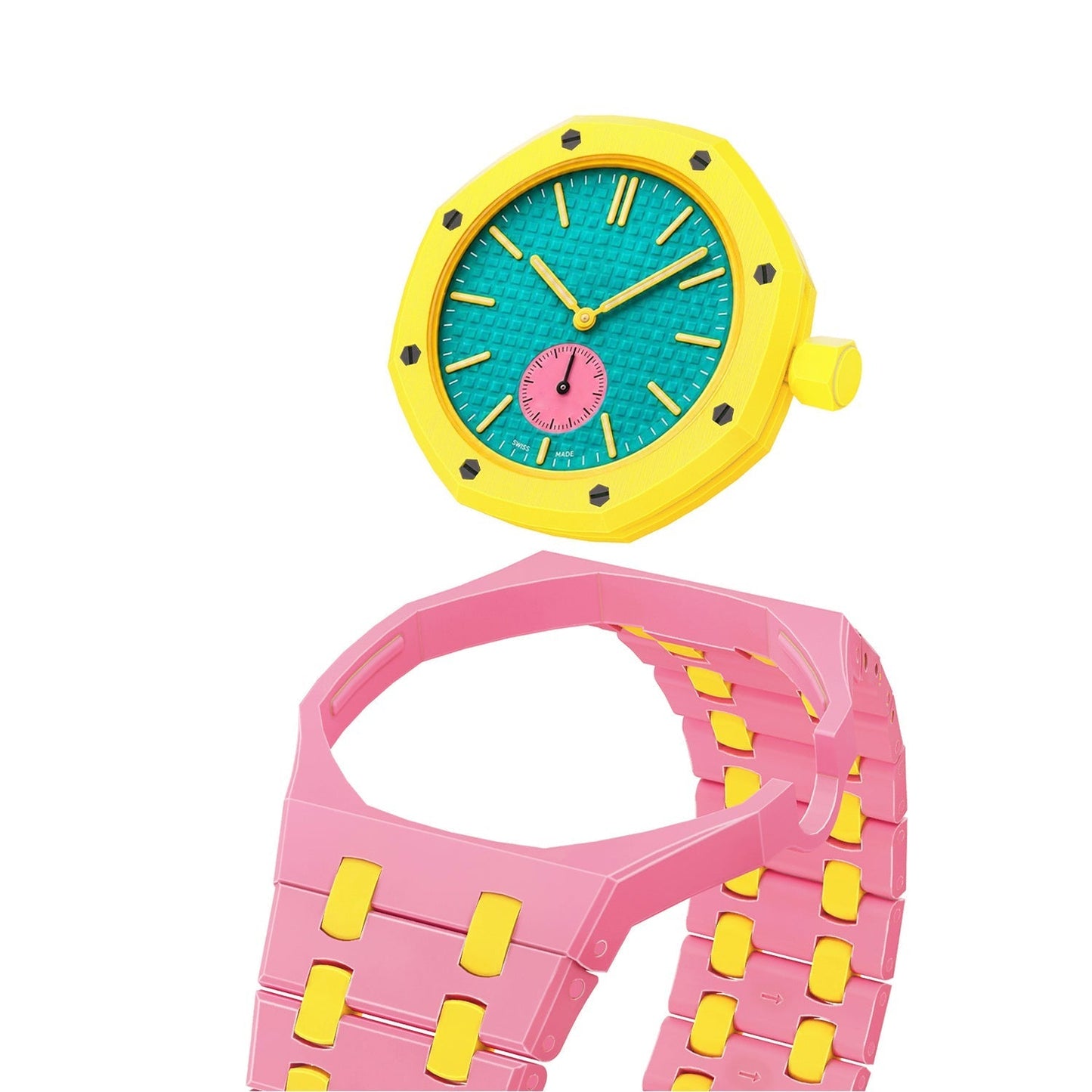 [Lieblings]OAK POP EXCLUSIVE PINK AND YELLOW BIOCERAMIC ARMBAND