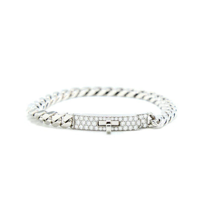 [Liebling]SILBERNES KELLY KETTENARMBAND MIT DIAMANTEN