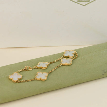 [Favorite]LUCKY CLOVER 5-MOTIF BRACELET - WHITE MOTHER-OF-PEARL COLLECTION
