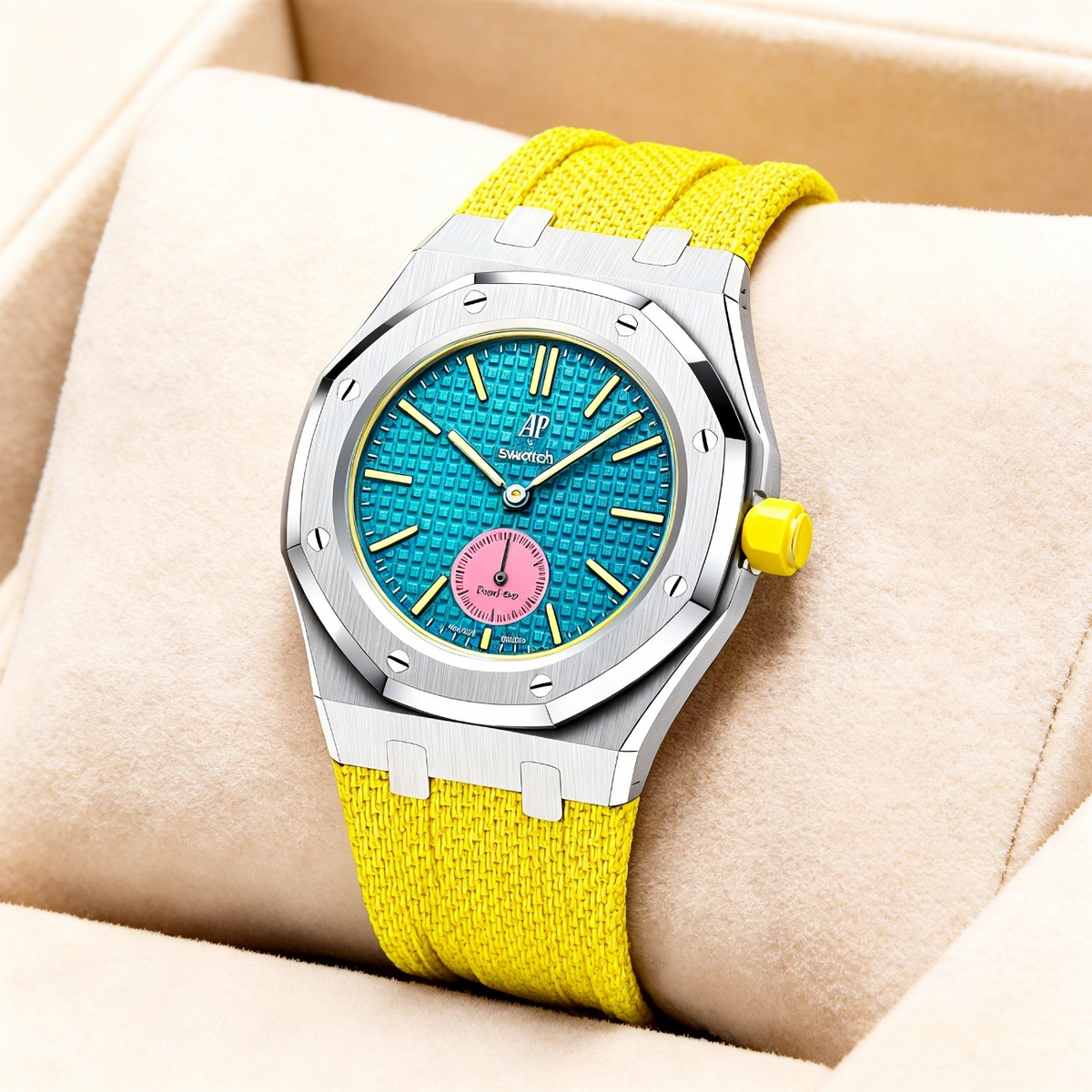 Boîtier en acier et bracelet à recouvrement intégral en fluoroélastomère