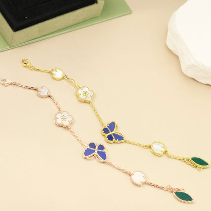 [Favorite]SPRING ENCHANTMENT BUTTERFLY & FLORAL CHARM BRACELET