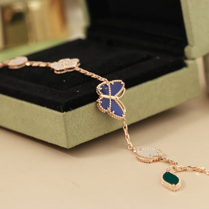 [Favorite]SPRING ENCHANTMENT BUTTERFLY & FLORAL CHARM BRACELET