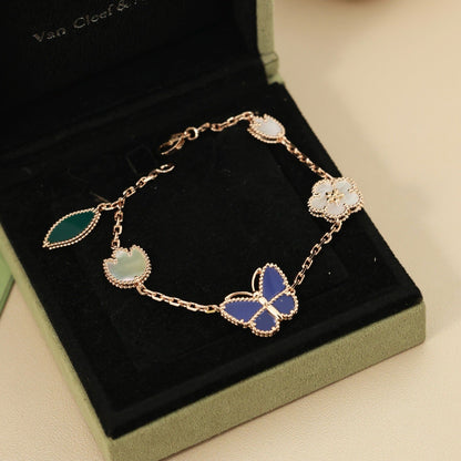 [Favorite]SPRING ENCHANTMENT BUTTERFLY & FLORAL CHARM BRACELET