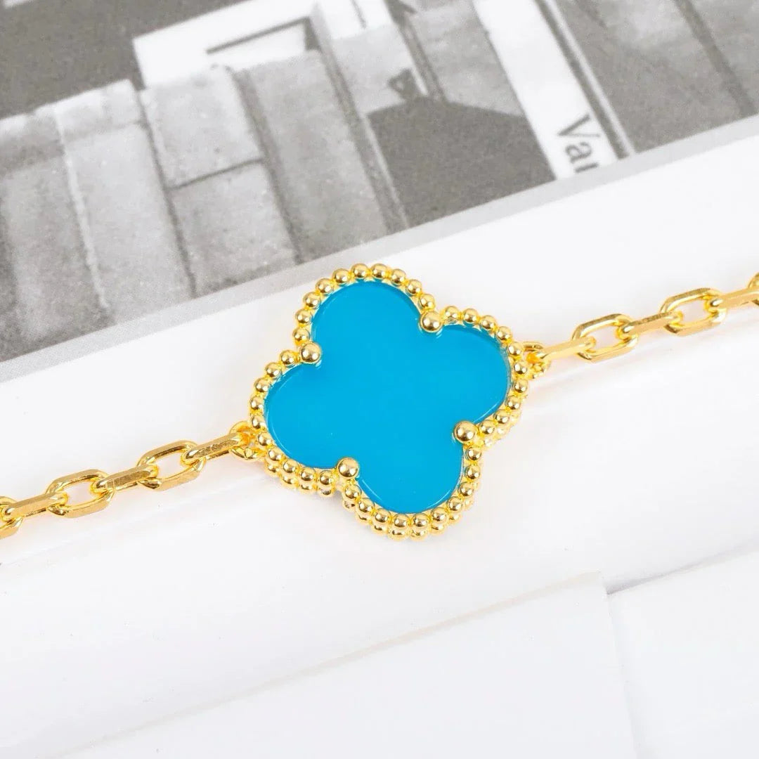[Favorite]LUCKY CLOVER 5-MOTIF BRACELET - TURQUOISE COLLECTION
