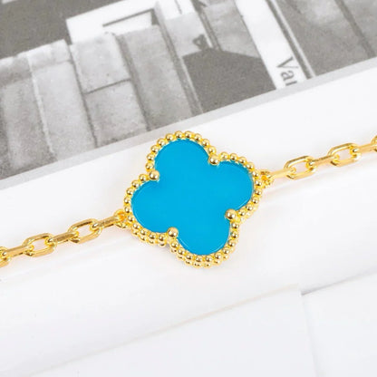 [Favorite]LUCKY CLOVER 5-MOTIF BRACELET - TURQUOISE COLLECTION
