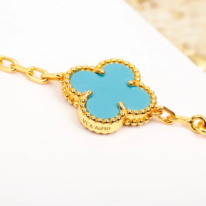 [Favorite]LUCKY CLOVER 5-MOTIF BRACELET - TURQUOISE COLLECTION