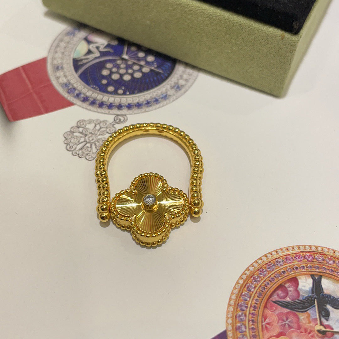 [Favorite]LUCKY CLOVER GOLD REVERSIBLE RING