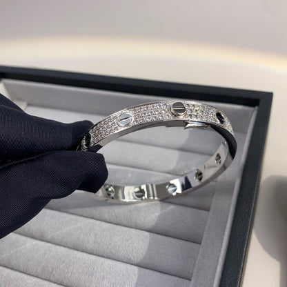 [Favorite]CLASSIC 6.1MM LOVE BANGLE - DIAMOND PAVÉ & BLACK CERAMIC
