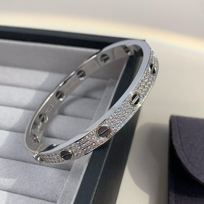 [Favorite]CLASSIC 6.1MM LOVE BANGLE - DIAMOND PAVÉ & BLACK CERAMIC