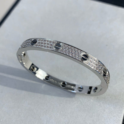 [Favorite]CLASSIC 6.1MM LOVE BANGLE - DIAMOND PAVÉ & BLACK CERAMIC